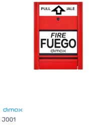 Estación manual de alarma DIMAX J001 24VDC para sistemas de alarma contra incendios