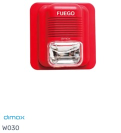 Estación manual de alarma DIMAX W030 12VDC para sistemas de alarma contra incendios