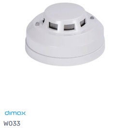 Detector de humo DIMAX W033 con base, para sistemas de alarma contra incendios